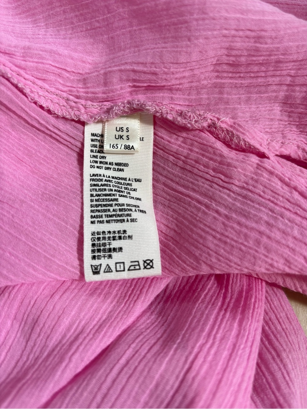 Free People 100% Cotton Sheer Pink Lace-Trim Button Down Blouse - Picture 5 of 6